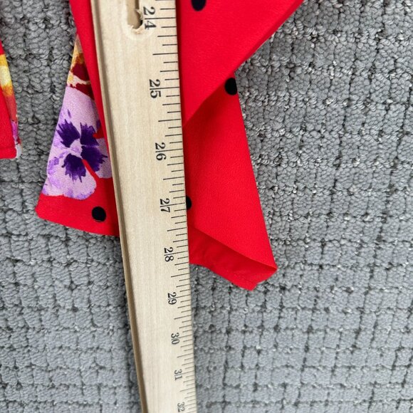 Wayward Fancies eShakti Blouse Womens S Red Floral V-Neck Bell Sleeve Lined - Picture 10 of 14